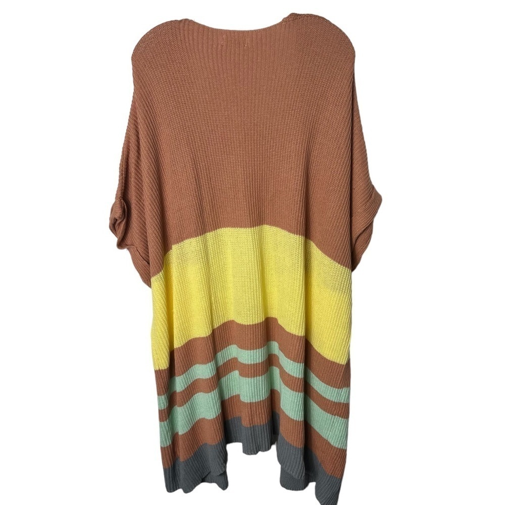 UMGEE Cotton Open Long Cardigan Striped Size Large - Picture 5 of 9